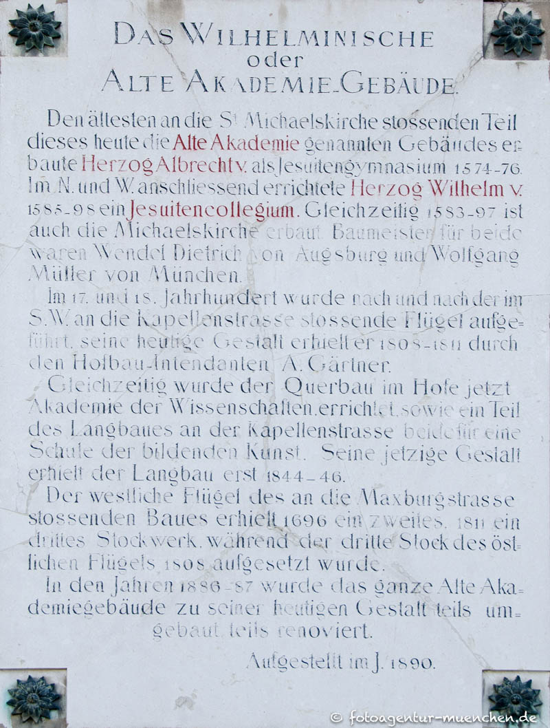 Alte Akademie - Gedenktafel 1