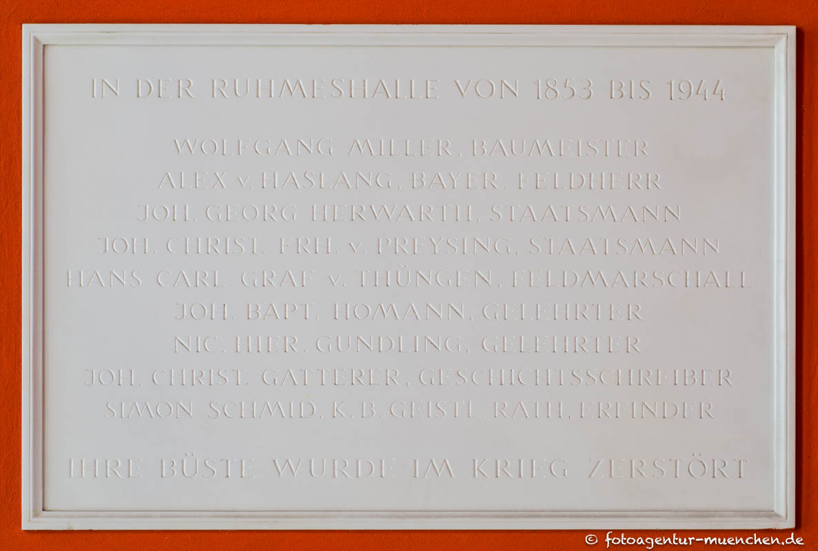 Gedenktafel - Ruhmeshalle