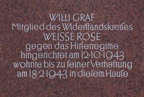 Gedenktafel für Graf Willi – Foto aus München