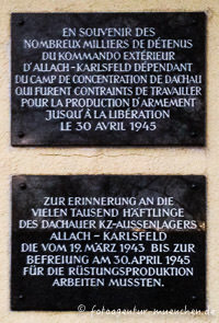 Gedenktafel KZ-Aussenlager – Foto aus München
