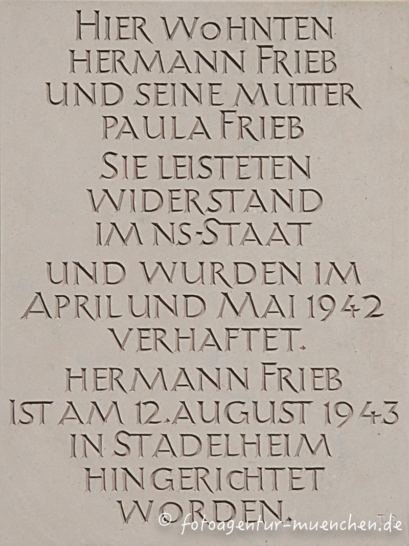 Gedenktafel - Frieb – Denkmal/Kunstwerk in München