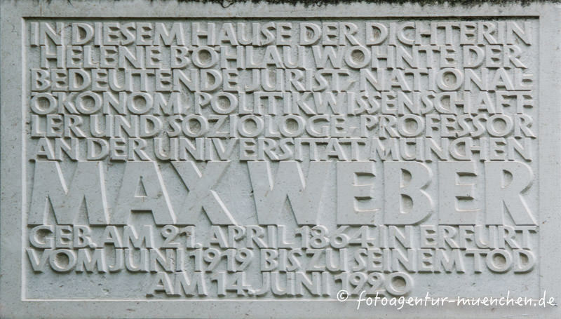 Gedenktafel - Max Weber – Denkmal/Kunstwerk in München