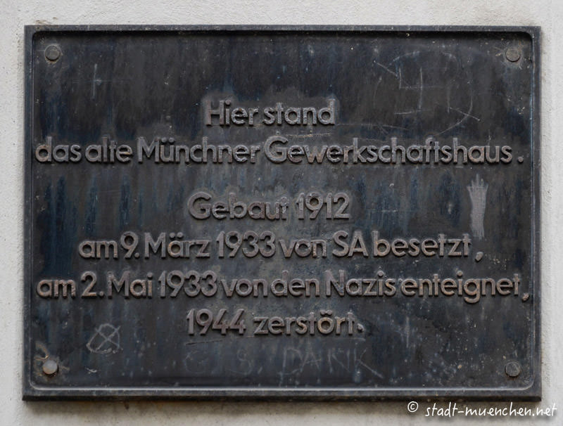 Gedenktafel - Gewerkschaftshaus – Denkmal/Kunstwerk in München