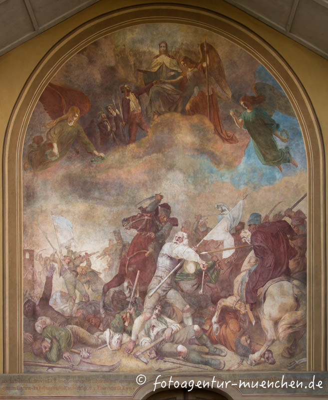 Fresko „Die Bauernschlacht von Sendling 1705“ – Denkmal/Kunstwerk in München