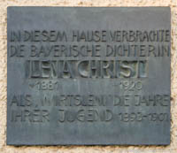 Hirtreiter Wolfgang - Gedenktafel - Lena Christ
