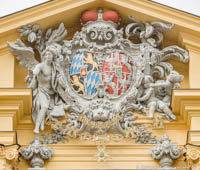 Straub Johann Baptist - Allianzwappen von Kurfürsten Max III. Joseph und Maria Anna von Sachsen-Polen