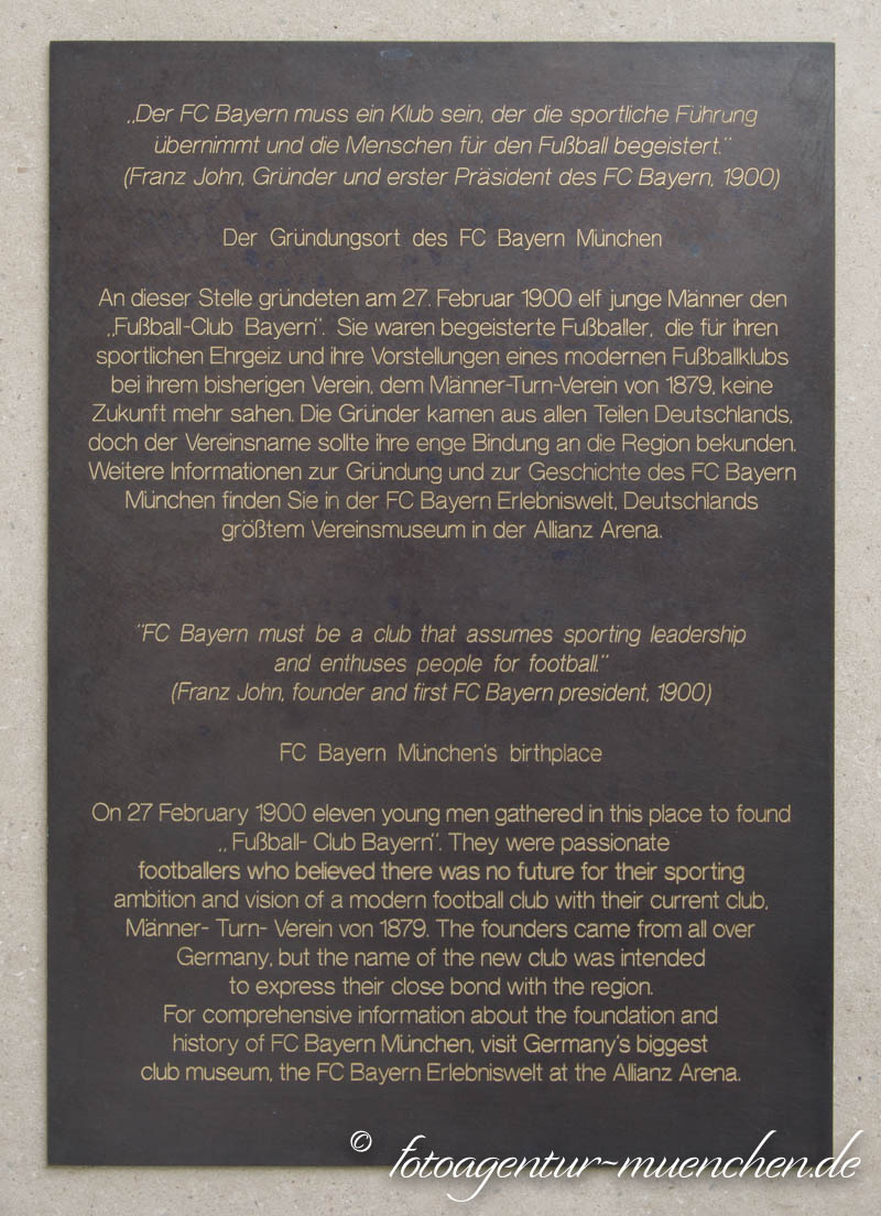 Gedenktafel - FC Bayern