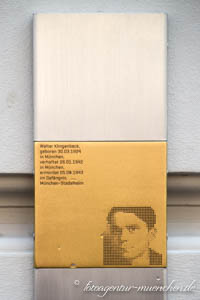 Erinnerungstafel für Walter Klingenbeck – Foto aus München
