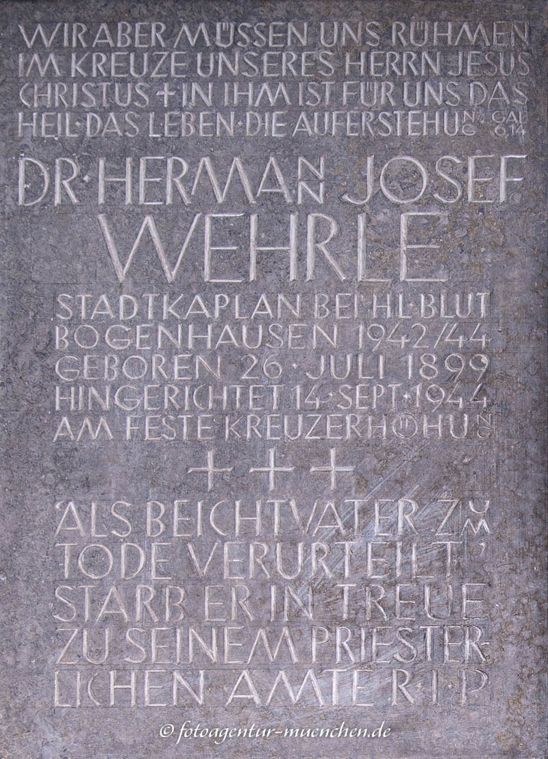 Gedenktafel - Hermann Josef Wehrle