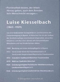 Gedenktafel - Luise Kiesselbach – Foto aus München