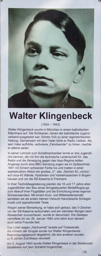 Gerhard Willhalm – Gedenkstele - Walter Klingenbeck