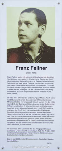 Gerhard Willhalm – Gedenkstele - Franz Fellner