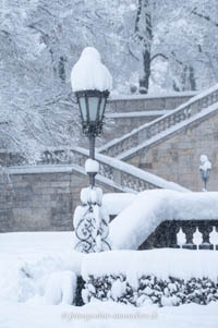 Anlage Friedensengel im Winter – Foto aus München