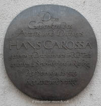 Weiß Eugen - Gedenktafel - Hans Carossa