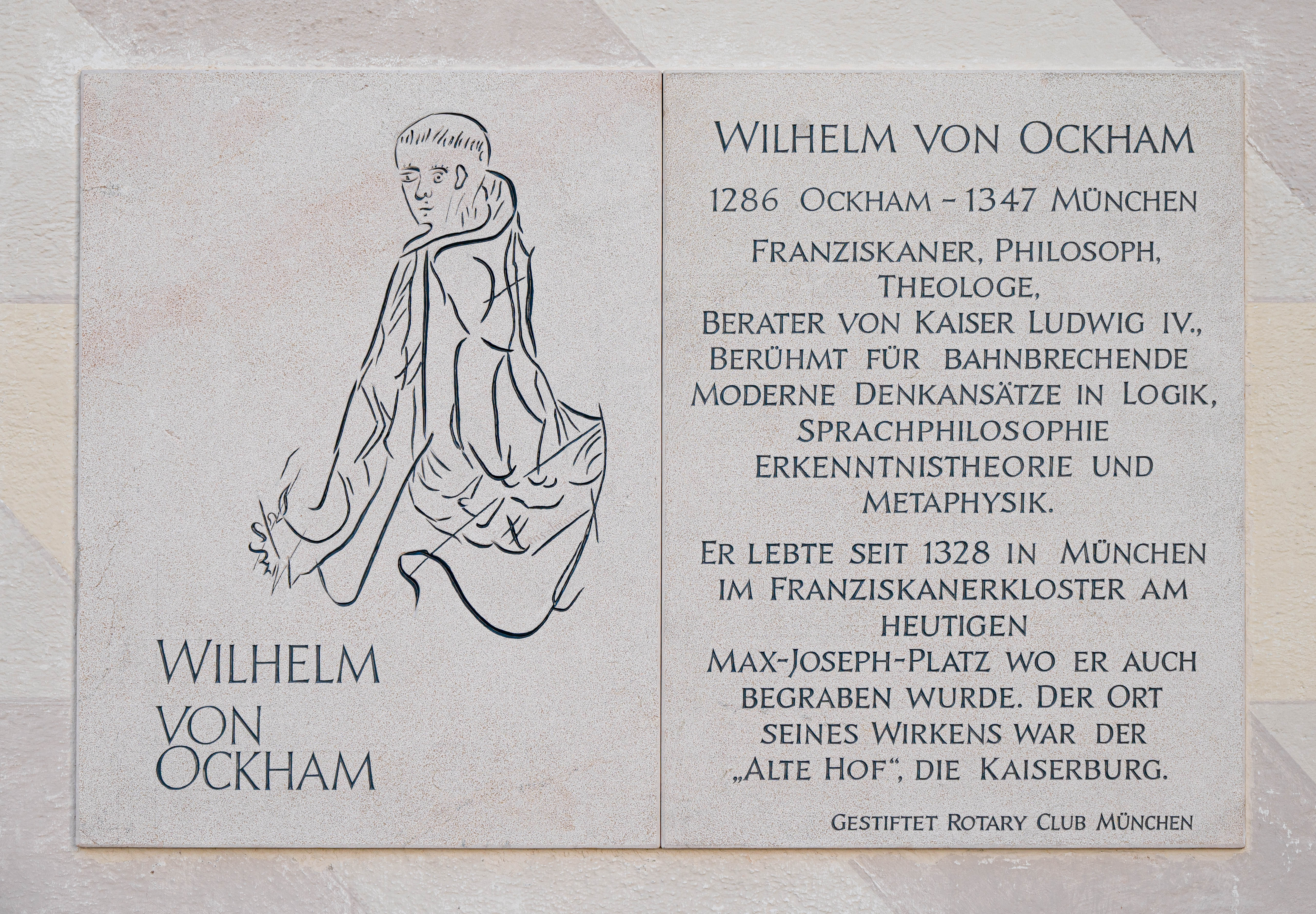 Gedenktafel - Wilhem von Ockham