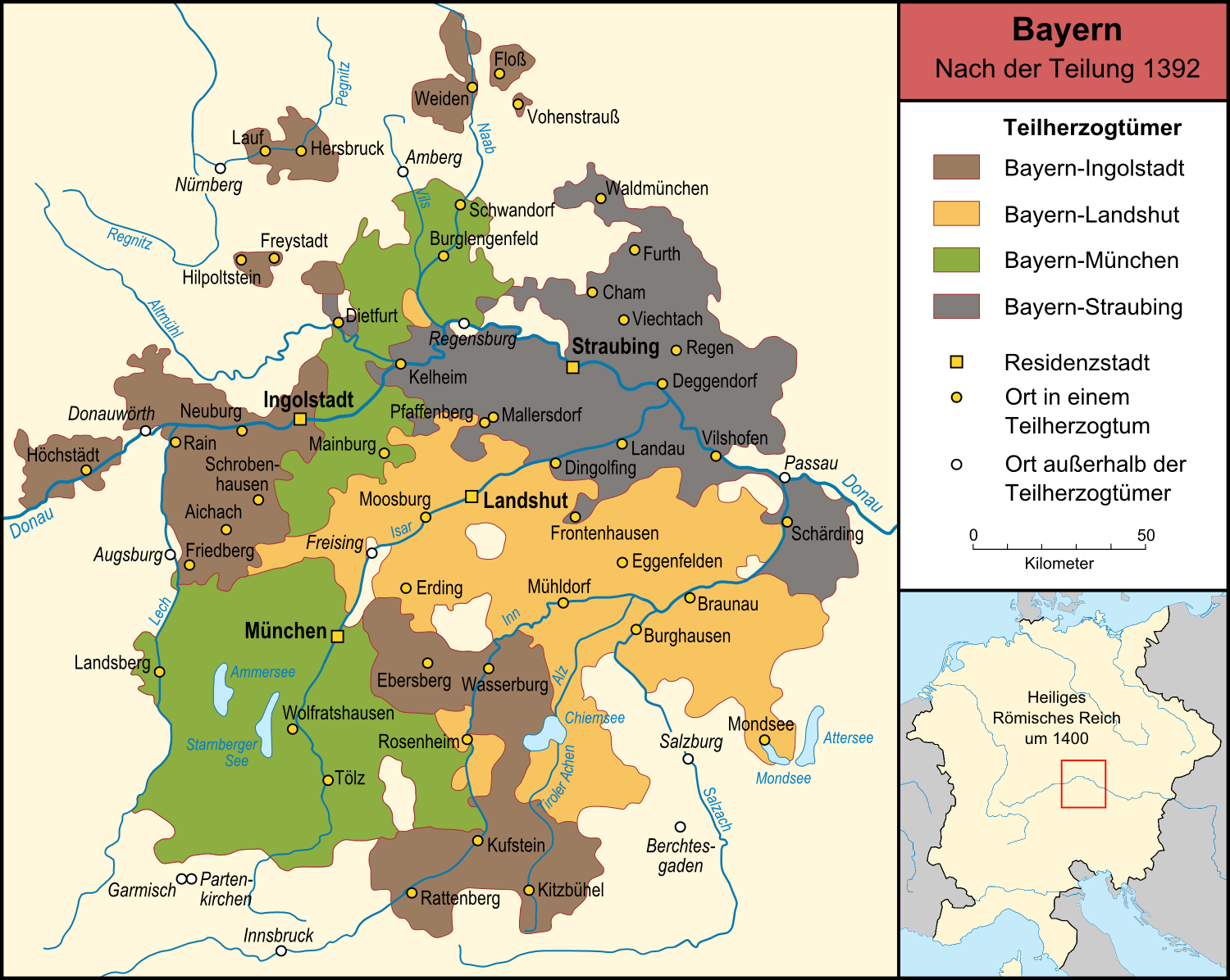 Bayern - Nach der Teilung 1392