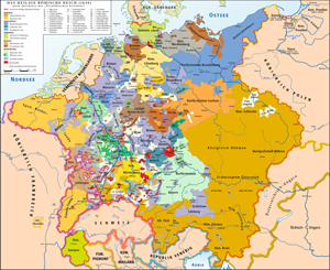 Das Heilig Römisches Reich 1848 nach dem Westfälischen Friedens