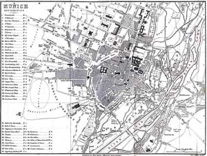 Stadtplan München von 1858