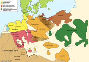 Die germanischen Stämme in der Mitte des 1. Jahrhunderts n. Chr.