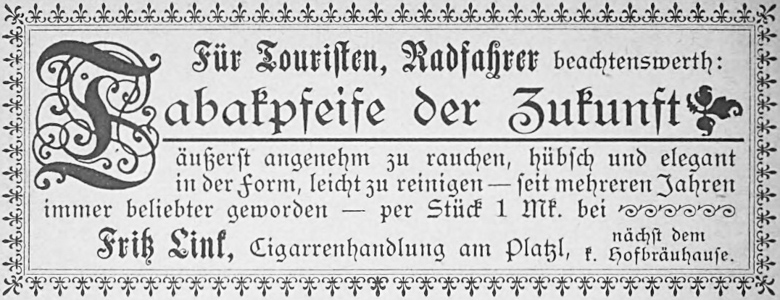 Tabakpfeife der Zukunft (Werbung, 1890)