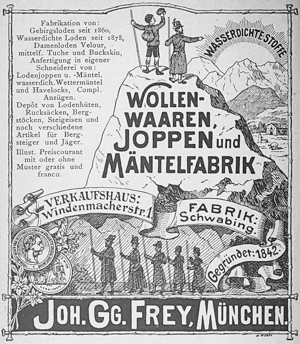 Frey - Lodenjoppen u. -Mäntel (Werbung, 1890)