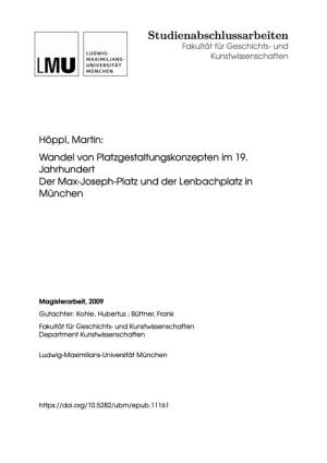 München Buch Wandel von Platzgestaltungskonzepten im 19. Jahrhundert