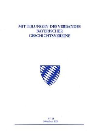 München Buch Mitteilungen des Verbandes Bayerischer Geschichtsvereine